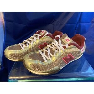 New Balance 442 Gold Metallic Tan Mesh Sneakers CW442GPW Womens 6